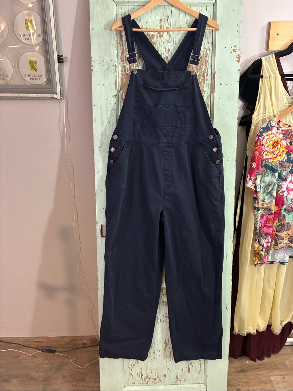 Women’s Cherokee Navy Cotton utility Overalls